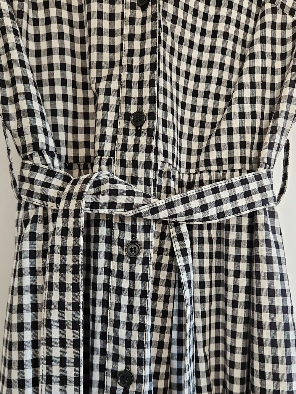LN Avec Les Filles Size 4 Black and White Gingham Maxi Shirt Dress - Picture 3 of 6